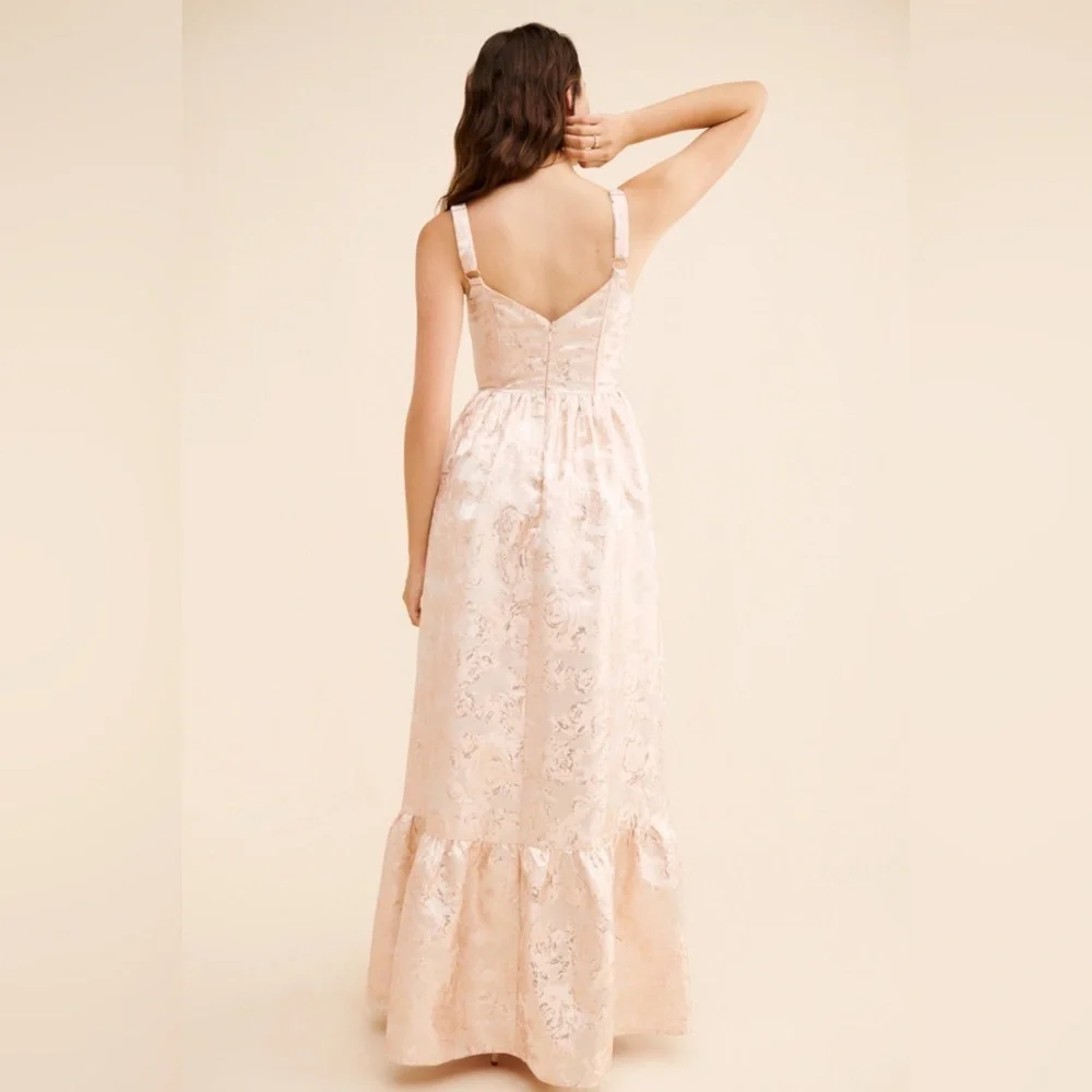 If By Sea Anthropologie Sleeveless Floral Jacquard Maxi Dress size S - Picture 2 of 10